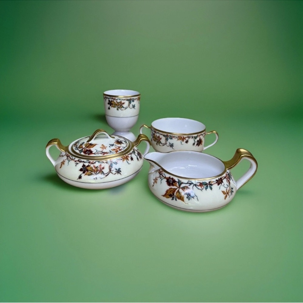 Haviland Limoges France Autumn Schleiger 4pc set antique